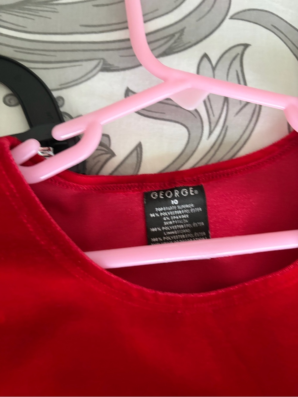 George Girls' Bright Red Velvet dress